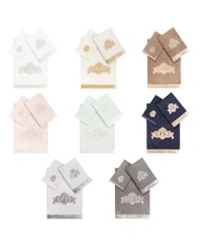 Linum Home Turkish Cotton May Embellished Bath Towel Sets In Blush
