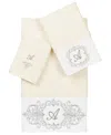 Linum Home Turkish Cotton Monica Embellished Towel 3 Piece Set