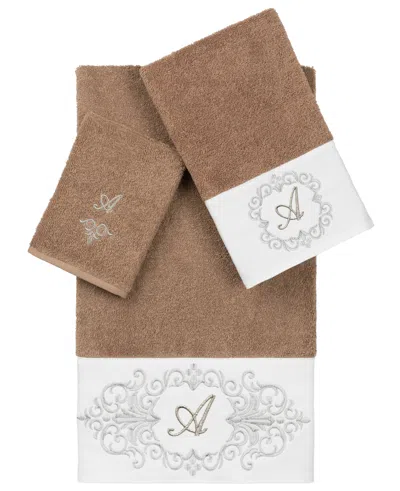 Linum Home Turkish Cotton Monica Embellished Towel 3 Piece Set