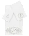Linum Home Turkish Cotton Monica Embellished Towel 3 Piece Set