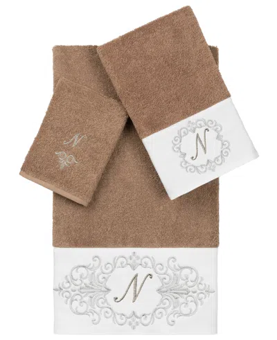 Linum Home Turkish Cotton Monica Embellished Towel 3 Piece Set