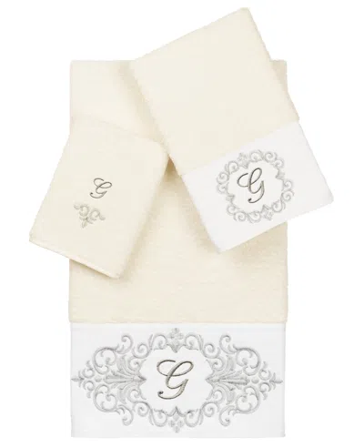 Linum Home Turkish Cotton Monica Embellished Towel 3 Piece Set