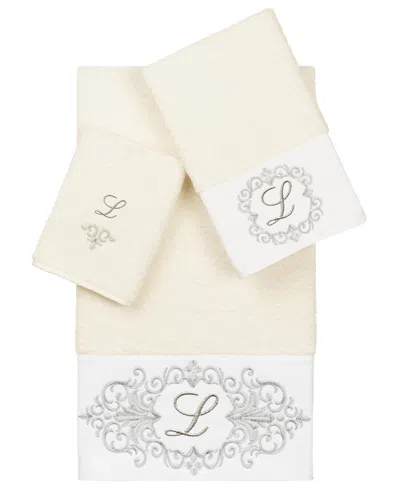 Linum Home Turkish Cotton Monica Embellished Towel 3 Piece Set
