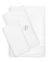 Linum Home Turkish Cotton Personalized Denzi 3-pc. Bath Towel Set In White