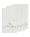 Linum Home Turkish Cotton Scarlet 4-pc. Embellished Bath Towel Set Bedding In White