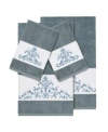 Linum Home Turkish Cotton Scarlet 4-pc. Embellished Towel Set In Teal