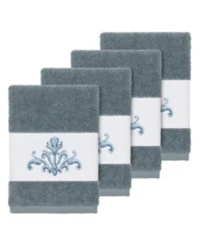 LINUM HOME TURKISH COTTON SCARLET 4-PC. EMBELLISHED WASHCLOTH SET
