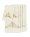 Linum Home Turkish Cotton Scarlet 8-pc. Embellished Towel Set In Cream