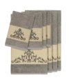 Linum Home Turkish Cotton Scarlet 8-pc. Embellished Towel Set In Dark Grey