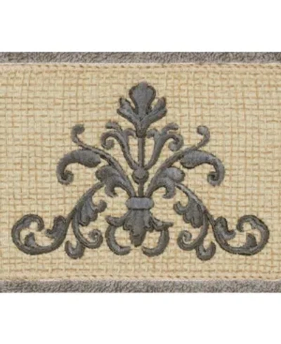 Linum Home Turkish Cotton Scarlet Embellished Hand Towel Bedding In Dark Grey