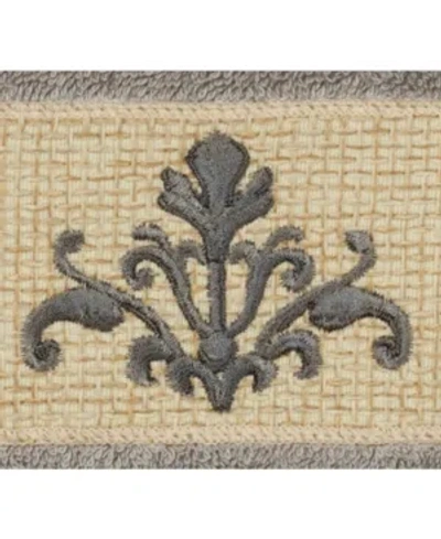 Linum Home Turkish Cotton Scarlet Embellished Washcloth Bedding In Dark Grey