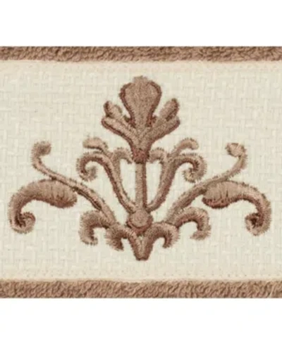 Linum Home Turkish Cotton Scarlet Embellished Washcloth Bedding In Latte