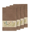 Linum Home Turkish Cotton Serenity 4-pc. Embellished Bath Towel Set In Latte