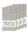 Linum Home Turkish Cotton Serenity 4-pc. Embellished Bath Towel Set In Light Grey