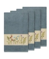 Linum Home Turkish Cotton Serenity 4-pc. Embellished Bath Towel Set Bedding In Teal