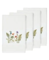Linum Home Turkish Cotton Serenity 4-pc. Embellished Hand Towel Set Bedding In White