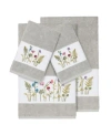 Linum Home Turkish Cotton Serenity 4-pc. Embellished Towel Set In Light Grey