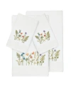 Linum Home Turkish Cotton Serenity 4-pc. Embellished Towel Set Bedding In White