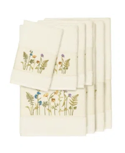 Linum Home Turkish Cotton Serenity 8-pc. Embellished Towel Set Bedding In Cream