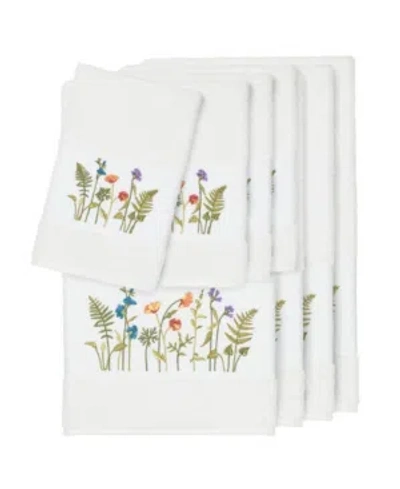 Linum Home Turkish Cotton Serenity 8-pc. Embellished Towel Set Bedding In White