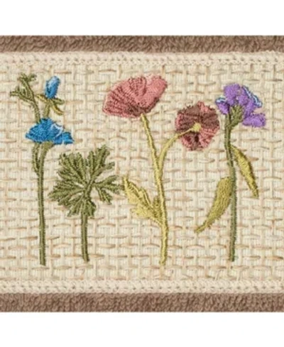 Linum Home Turkish Cotton Serenity Embellished Washcloth Bedding In Latte