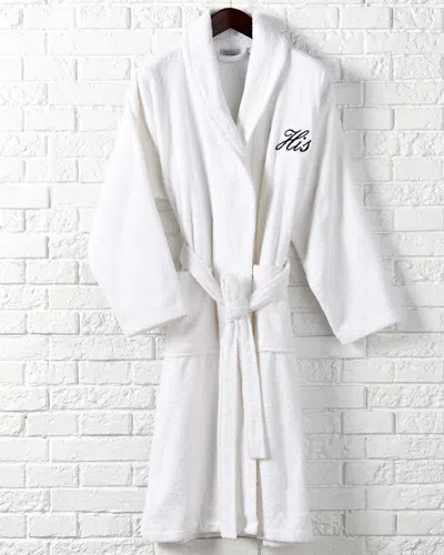 Linum Hometextiles Linum Home Textiles His Monogrammed Terry Robe In White