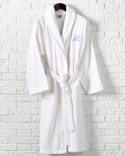 Linum Hometextiles Linum Home Textiles His Monogrammed Terry Robe In White