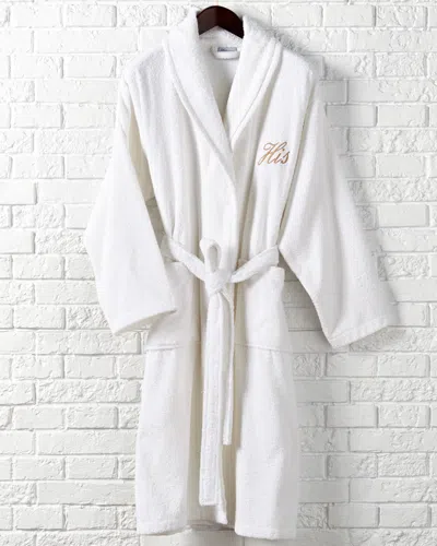Linum Hometextiles Linum Home Textiles His Monogrammed Terry Robe In White