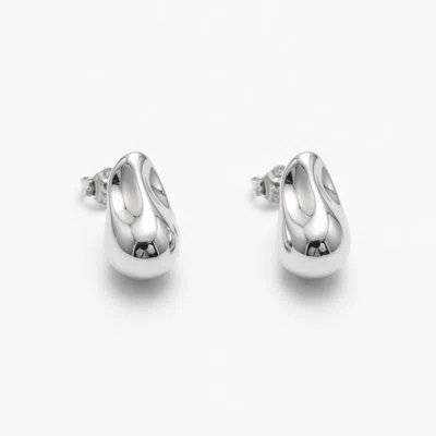 Linya Jewellery Women's Amorphous Drop Silver Earrings