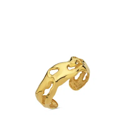 Linya Jewellery Women's Aruna Thick Cuff Bracelet Gold