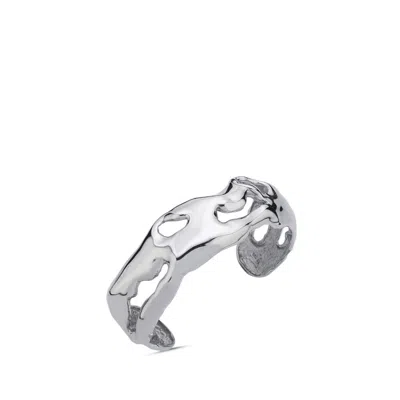 Linya Jewellery Women's Aruna Thick Cuff Bracelet Silver