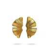 Linya Jewellery Women's Big Leaf Boho Gold Earrings In Gold