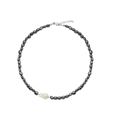 Linya Jewellery Women's Black Tagma Hematite Baroque Pearl Necklace