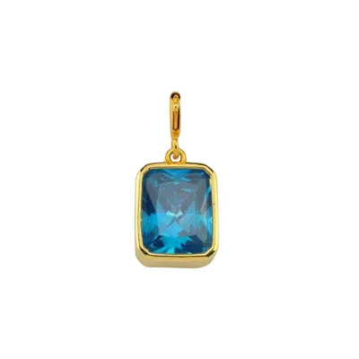 Linya Jewellery Women's Blue Rectangular Crystal Charm