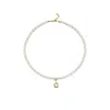 Linya Jewellery Women's Cosmic Big Pearl Zodiac Necklace White Birthtone In White