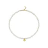 Linya Jewellery Women's Cosmic Big Pearl Zodiac Necklace Yellow Birthtone In Yellow
