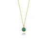 Linya Jewellery Women's Cosmic Chain Zodiac Necklace Green Birthstone In Green
