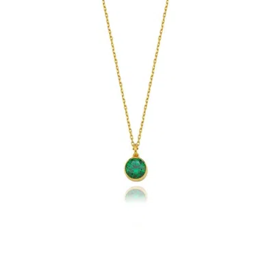 Linya Jewellery Women's Cosmic Chain Zodiac Necklace Green Birthstone