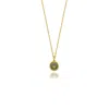 Linya Jewellery Women's Cosmic Chain Zodiac Necklace Light Green Birthstone In Green