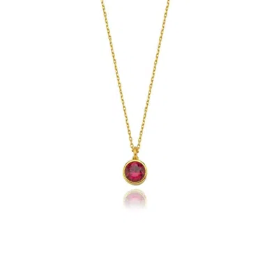 Linya Jewellery Women's Cosmic Chain Zodiac Necklace Orange Birthstone