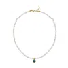 Linya Jewellery Women's Cosmic Small Pearl Zodiac Necklace Blue Birthstone In Blue