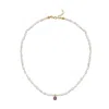 Linya Jewellery Women's Cosmic Small Pearl Zodiac Necklace Purple Birthstone In Purple