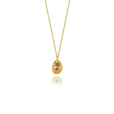 Linya Jewellery Women's Ella Pink Oval Necklace