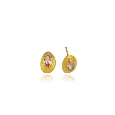 Linya Jewellery Women's Ella Pink Stone Stud Earrings