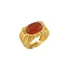 Linya Jewellery Women's Eos Brown Agate Stone Ring