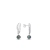 Linya Jewellery Women's Gera Black Pearl Dangle Earrings Silver
