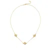 Linya Jewellery Women's Gold Amour Triple Pearl Cage Chain Necklace