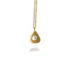 Linya Jewellery Women's Gold Aura Minimal Pearl Drop Necklace In Gold
