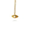 Linya Jewellery Women's Gold Aura Minimal Pearl Eye Necklace In Gold