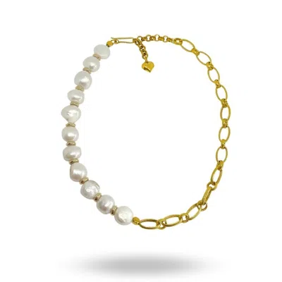 Linya Jewellery Women's Gold Baroque Chain Necklace